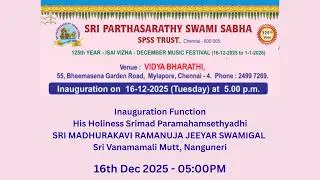 Inauguration l Sri Partha Sarathy Swami Sabha l125th Year  l    2025 - 2026