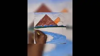 A Beautiful landscape drawing 😍 # A simple  pastel colour drawing#drawing # like # follow