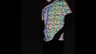 LZLRUN Rainbow Reflective T Shirts for Men Women