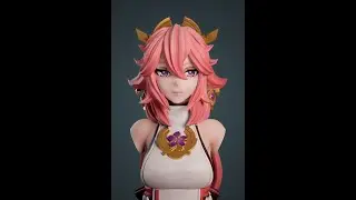 Yae Miko 3d sculpted bust for 3d print