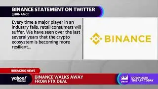 Binance issues statement on decision to walk away from FTX deal