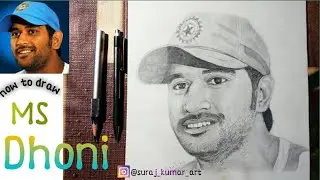 Drawing ms  Dhoni  | Realistic portrait || surajkumarart ||