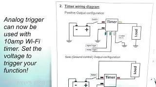 Wi-Fi 10 amp timer firmware update with Analog Trigger functionality.