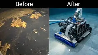 Waste water final check pond robot cleaning demo by CREBO K5