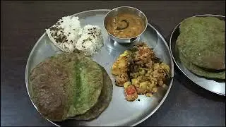 28 may menu palak Puri, aloo chi bhaji, jira rice, dal fry@TimeAm-pm