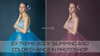 Extreme body slimming, posture correction and color change in #Photoshop - 