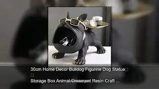 30cm Home Decor Bulldog Figurine Dog Statue Storage Box Animal Ornament Resin Craft Art Sculptu