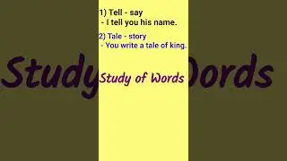 Study of Words - tell / tail / tale _ meaning & examples #leatnenglishwithsalimsir #tale #tail