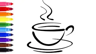 How to draw a cup step by step | Cup drawing | Cup drawing colour | Coffee cup drawing easy