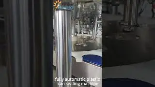 Double-head servo can sealing machine;  #automaticmachine plastic can sealing machine