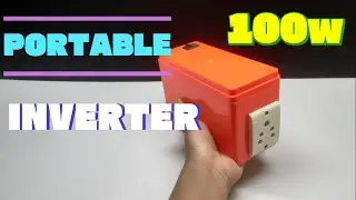 How to make Portable Mini inverter with battery 100W #powerful
