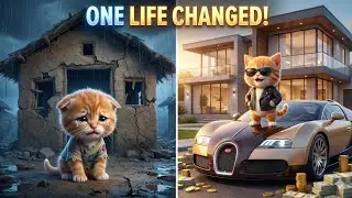 Бедный маленький котенок 😿 превратился в кота-миллионера 💰 | История, изменившая жизнь 🐱💎