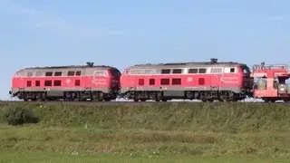 Diesel-Power BR 218 Doppeltraktion mit DB Autozug SyltShuttle - Westerland/Sylt - Hindenburgdamm