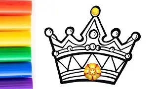 How To Draw Crown 👑 For Children/Easy drawing Tutorial For Kids
