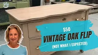 Vintage Oak Furniture Makeover From Start to Finish | Scraping, Repairs & Paint Wash Finish