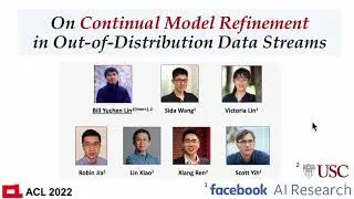 On Continual Model Refinement in Out-of-Distribution Data Streams (ACL 2022)