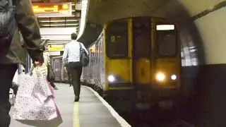 313057 & 313064 depart Moorgate working 2G19 to Gordon Hill