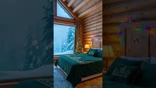 Step Inside a Majestic Rustic Lodge in a Blinding Snowstorm! ❄️ #Cabin #DreamHome #ChristmasLights