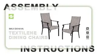 Nuu Garden&reg; DS101A Outdoor Textilene Dining Chairs | ASSEMBLY INSTRUCTIONS