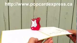 ELECTRIC GUITAR 3D POP UP GREETING CARD