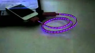 Visible color light flow sync charge cable for apple