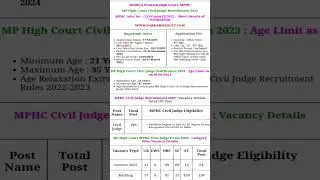 MP High Court Civil Judge Recruitment 2022 | New Vacancy | Check Notification on Webside