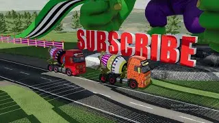 Cement Mixer Truck Fun 🚚 Driving Through Obstacles to the Colorful Garage