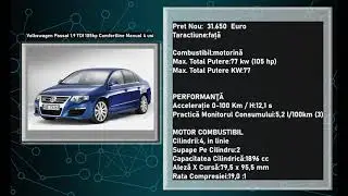 Volkswagen Passat 1.9 TDI 2005 105hp Comfortline Manual 4 usi | date tehnice | consum | putere motor