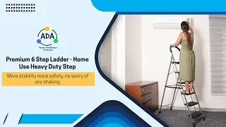 ADA Premium 6 Step Ladder for Home Use - Heavy Duty Step Stool Foldable Ladder - Iron Metal.