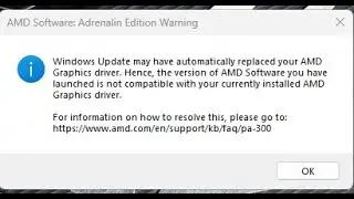Fix for AMD Adrenaline Software not compatible / conflict driver.