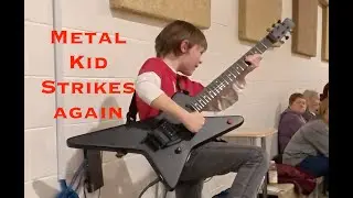 8 Year Old Metal Kid Plays a High School Basketball Game During Halftime.
