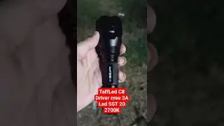 test senter TaffLed C8 driver 3A led SST20 2700K sorot kuning