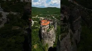 Majestic Monasteries in the Sky 🇬🇷 #travel #drone #greece #monastery #orthodox #christian #europe