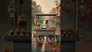 Some dirty men burn down a dog's samosa Cart🥺❤️ #shortvideo #ai #cute #dog #hadwork #motivation