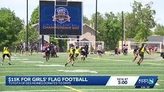Toyota of Des Moines donates to girls' flag football team