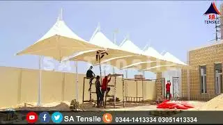 Umbrella Shape Car Parking Shade || Single Poll Fixed Frame Umbrella Shape Canopies || SA Tensile