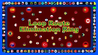 Loop Route Elimination Ring ~200 countries marble race~ in Algodoo | Marble Factory