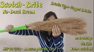 Scotch-Brite No-Dust Broom, Long handle, Easy floor cleaning (Multi-use) | Scotch Brite Broom Review