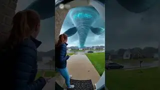 Woman Screams as Tornado Monster Destroys Her Street! 🌪😱 #UltraTornado #RingCamera #Viral #shorts