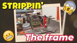 1973 Harley Sportster-FrankenHarley-Stripping Frank's frame for power coating