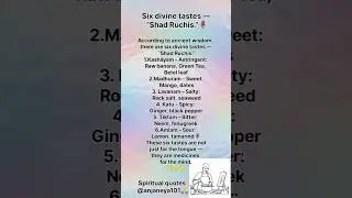&lrm;Six divine tastes &mdash;&lrm; &ldquo;Shad Ruchis. #quotes #foodie #food #tasty #shorts #spiritualfoods