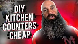 DIY Kitchen Countertops CHEAP!!  Butcher Block Stained Weathered Gray