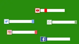 Social media Lower third green screen | Facebook YouTube, Twitter, Whatsaap, Instagram