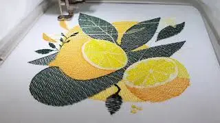 Testing kitchen towel design with lemons arrangement