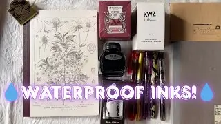 All 5 of my waterproof inks swatched and reviewed!|Writing samples and waterproofness tested!