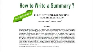 How to Write a Summary | Step by Step Guide