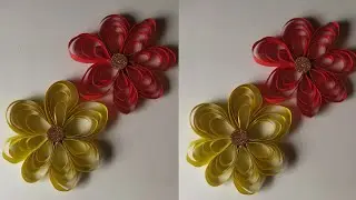 Peper Heart Flowers | How To Make Paper Heart Flower | Strip Herts Flowers! az art and craft |