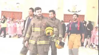 عملية إخلاء وهمي لرجال الإدارة العامة للمطافي في مدرسة الصابرة (بنات) الحبشية بمنطقة سعدالعبدالله