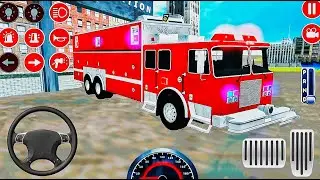 Real Fire Truck Driving Simulator 2025 - Fire Truck Rescue Simulator - Android Gameplay