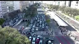 Drone footage shows protest gridlock Buenos Aires